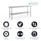 Flash Furniture 72"W Stainless 18 Gauge Work Table - Undershelf NH-WT-3072-GG - alternate 4